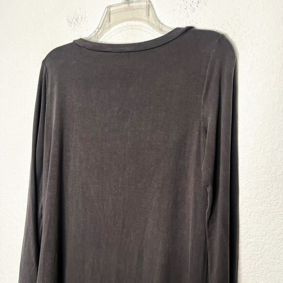 Eileen Fisher Fine Jersey Crew Neck Dress Boxy Long Sleeve Knee Length XS - Picture 6 of 9